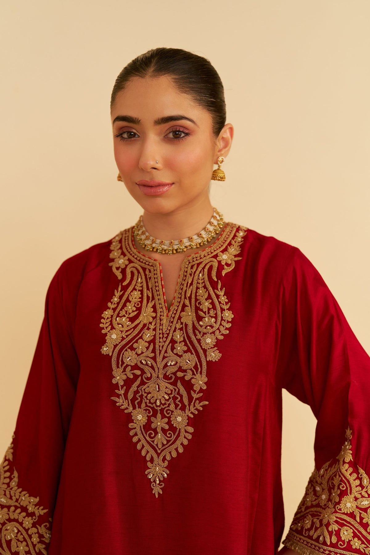 Marwa Red Chauga With Salwar