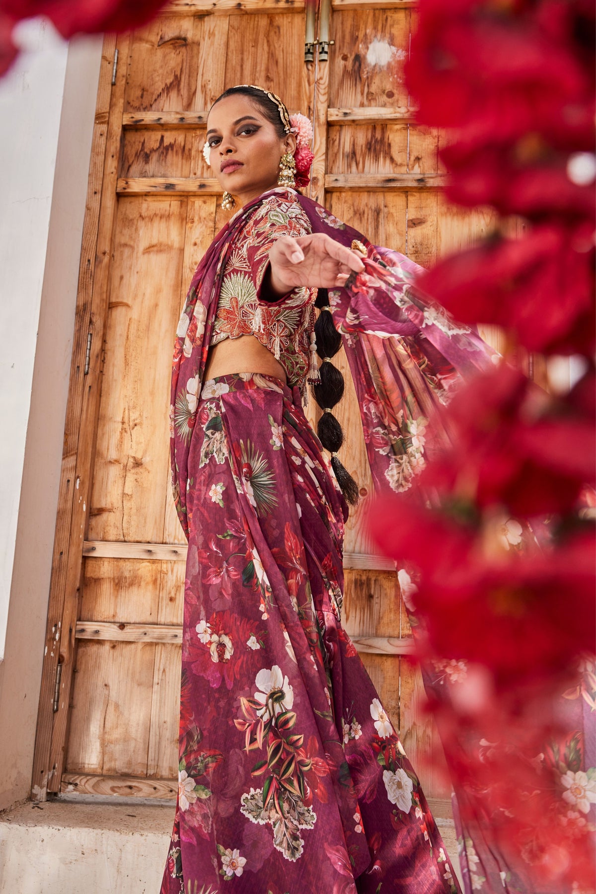 Zehra Draped Saree Set