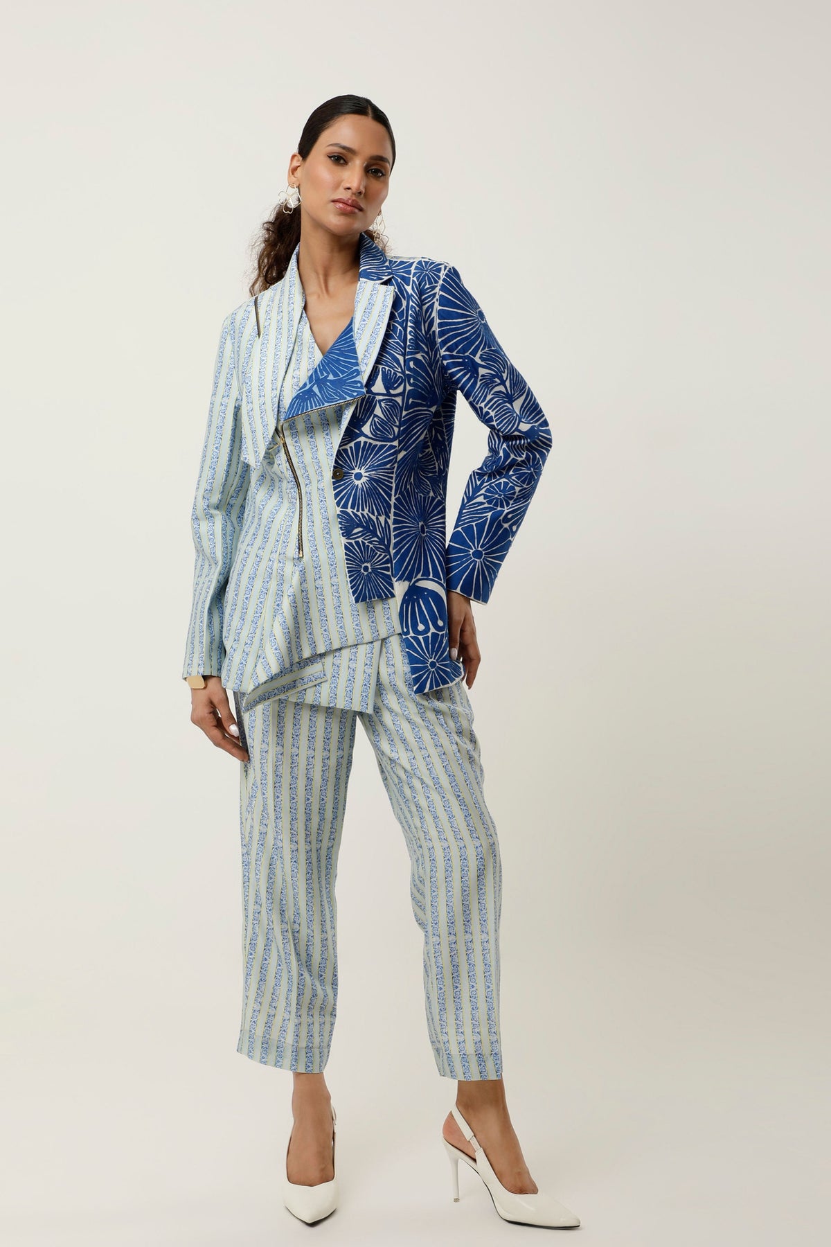 Ice Blue Embroidered Co-ord Set