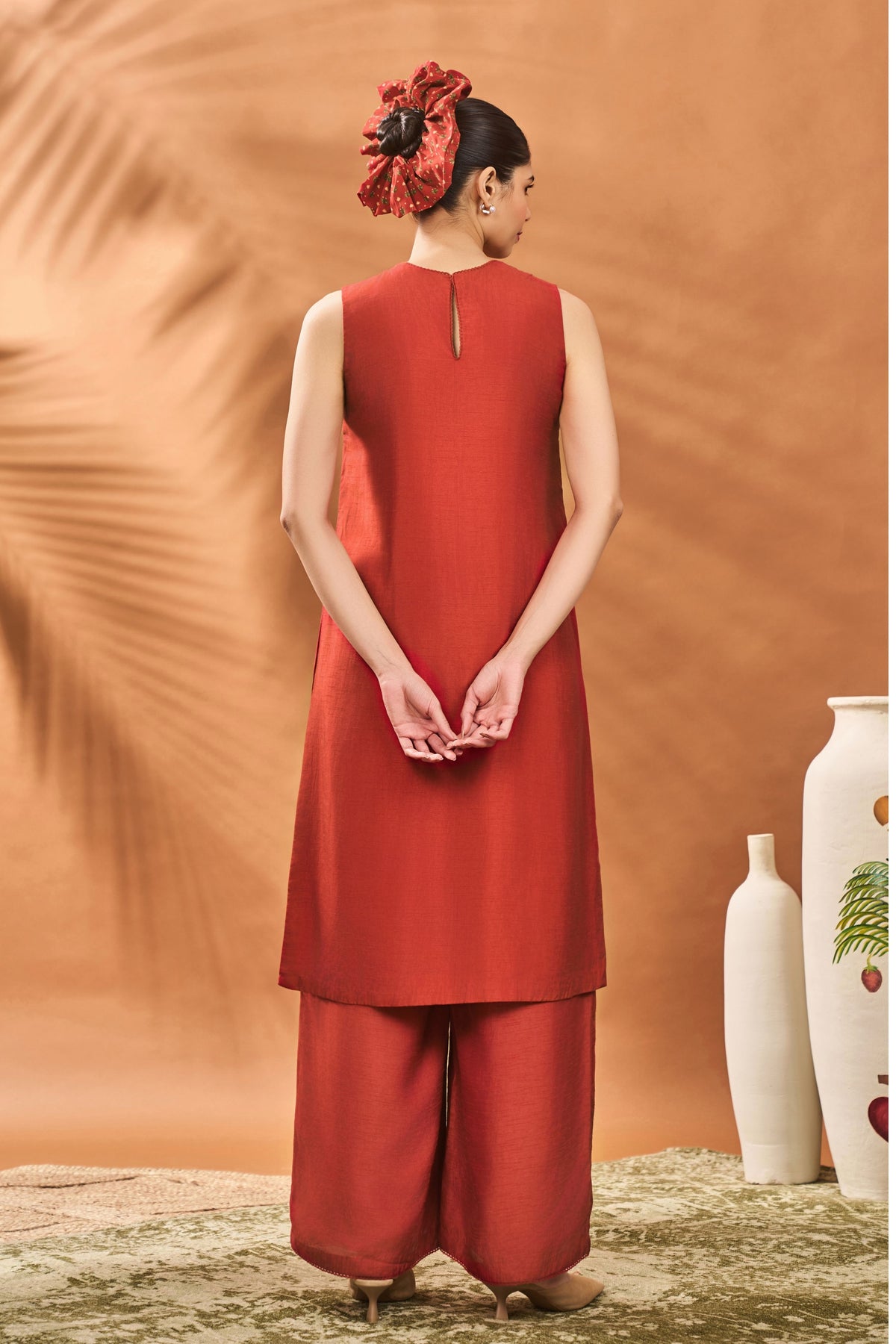 Red All Fours Tunic Set