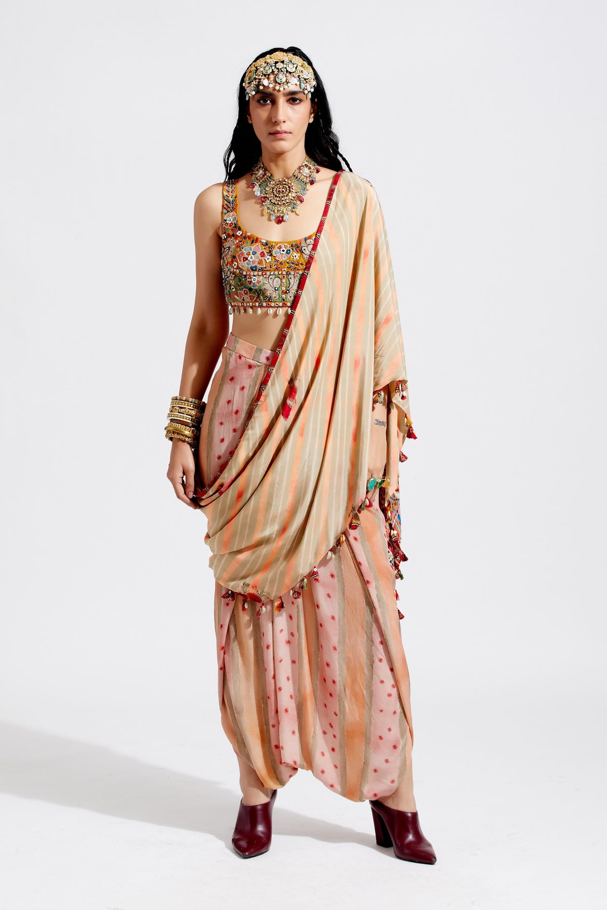 Sadhavi drape saree