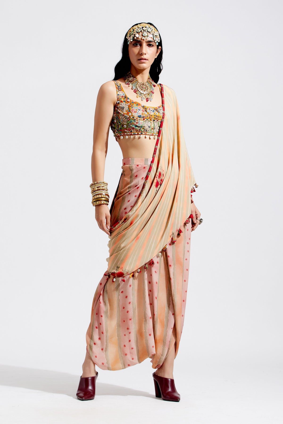 Sadhavi drape saree