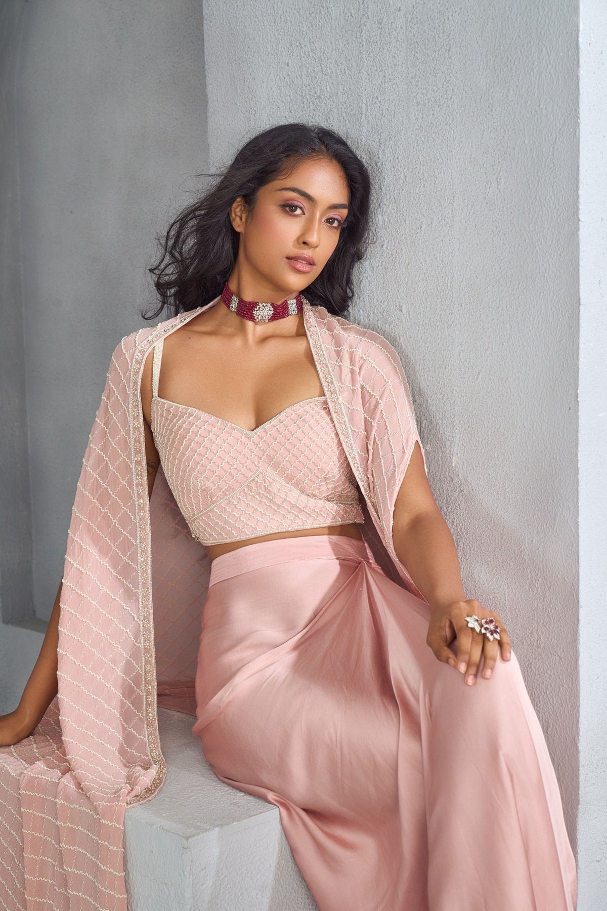 Classic pink cape set