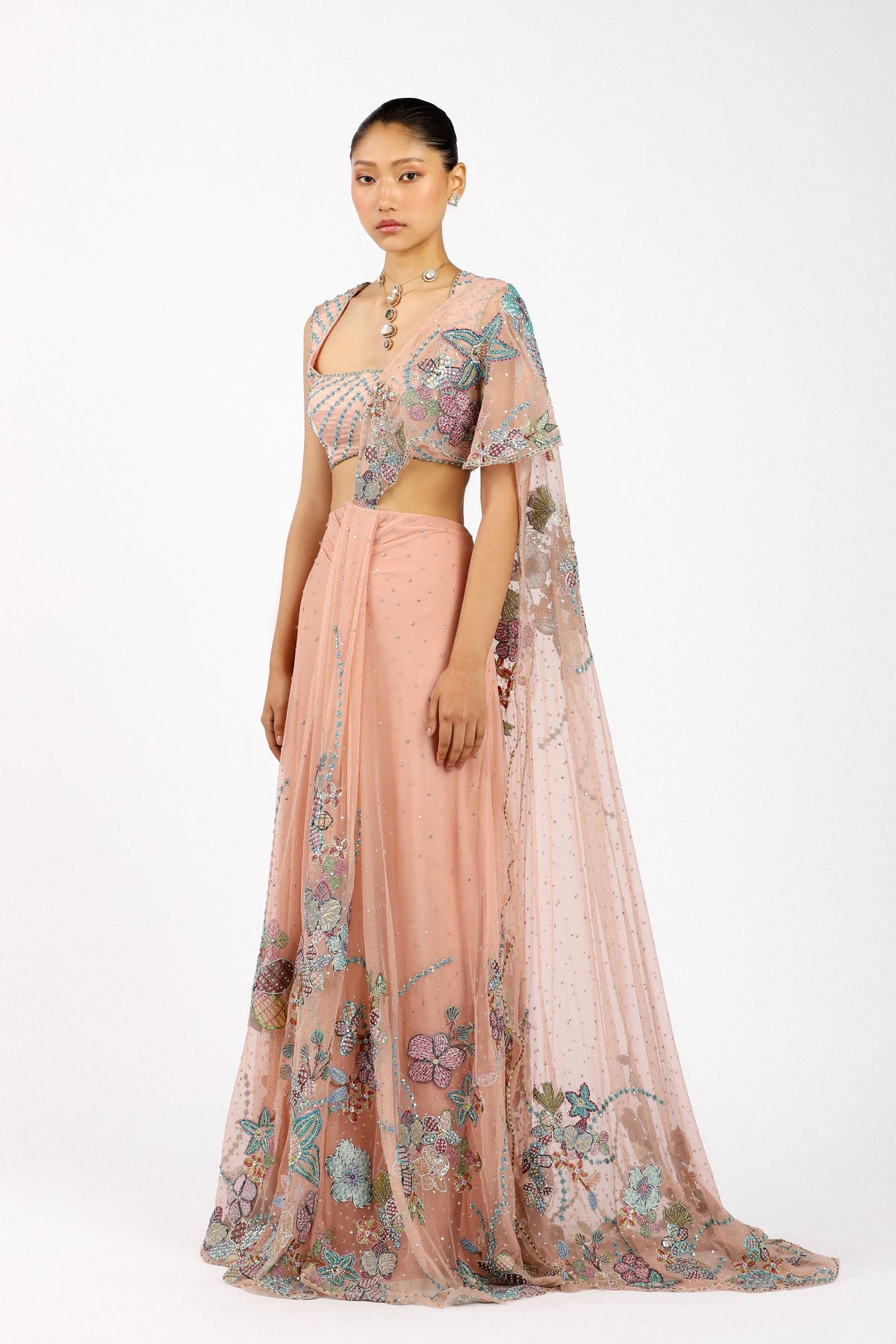 Percilia Draped Saree Set