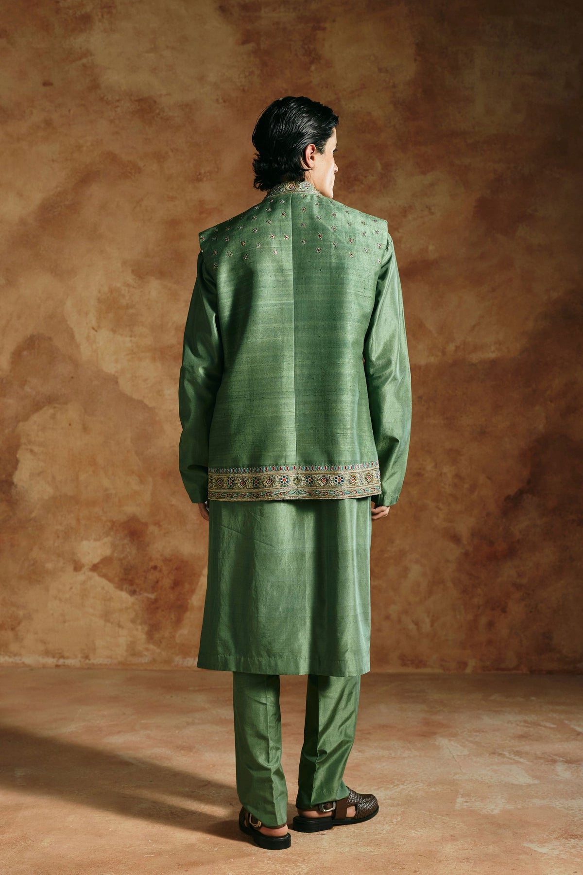 Sindh Embroidered Nehru Jacket