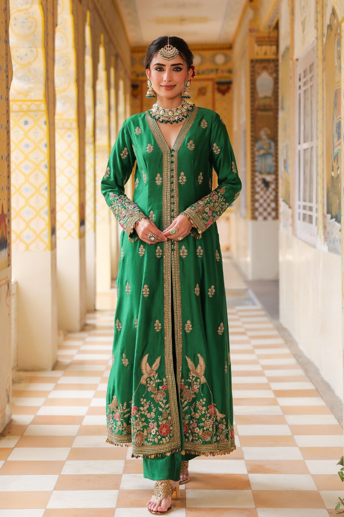 Ahista Green Anarkali Set
