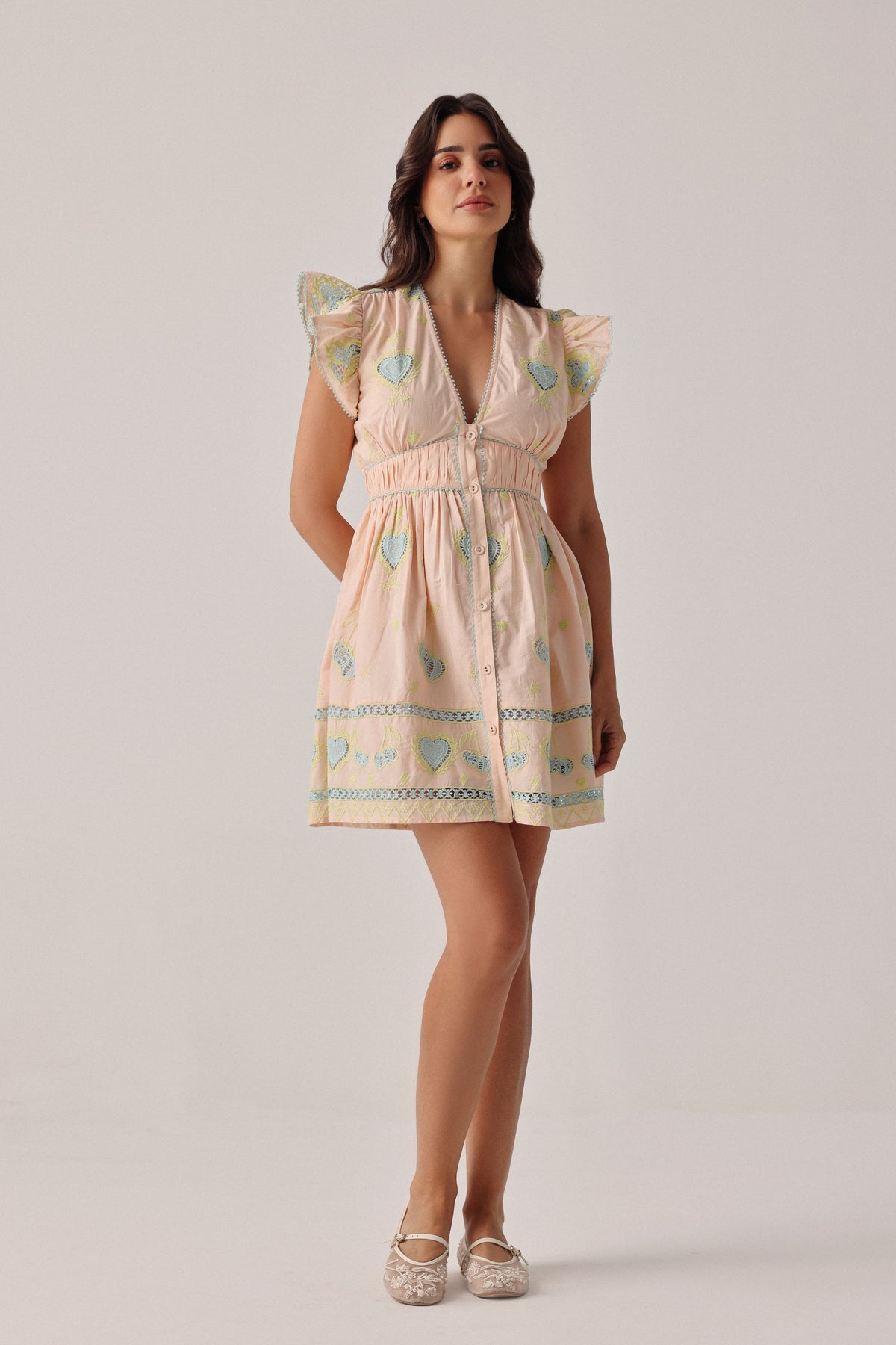 Peach Estella Mini Dress