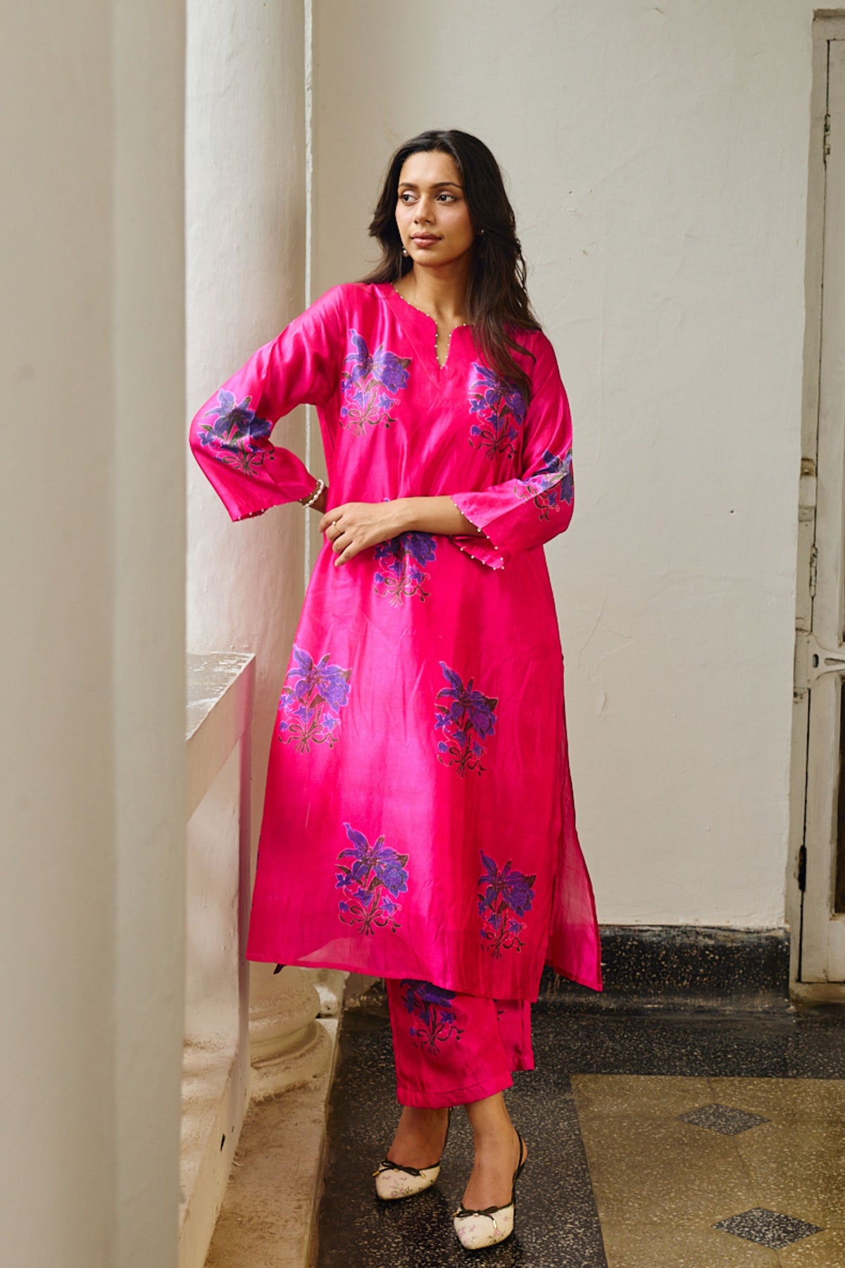 Elin Fuchsia Kurta Set
