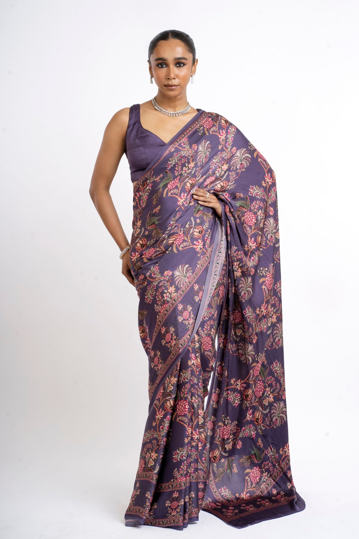 Alka Saree in Plum