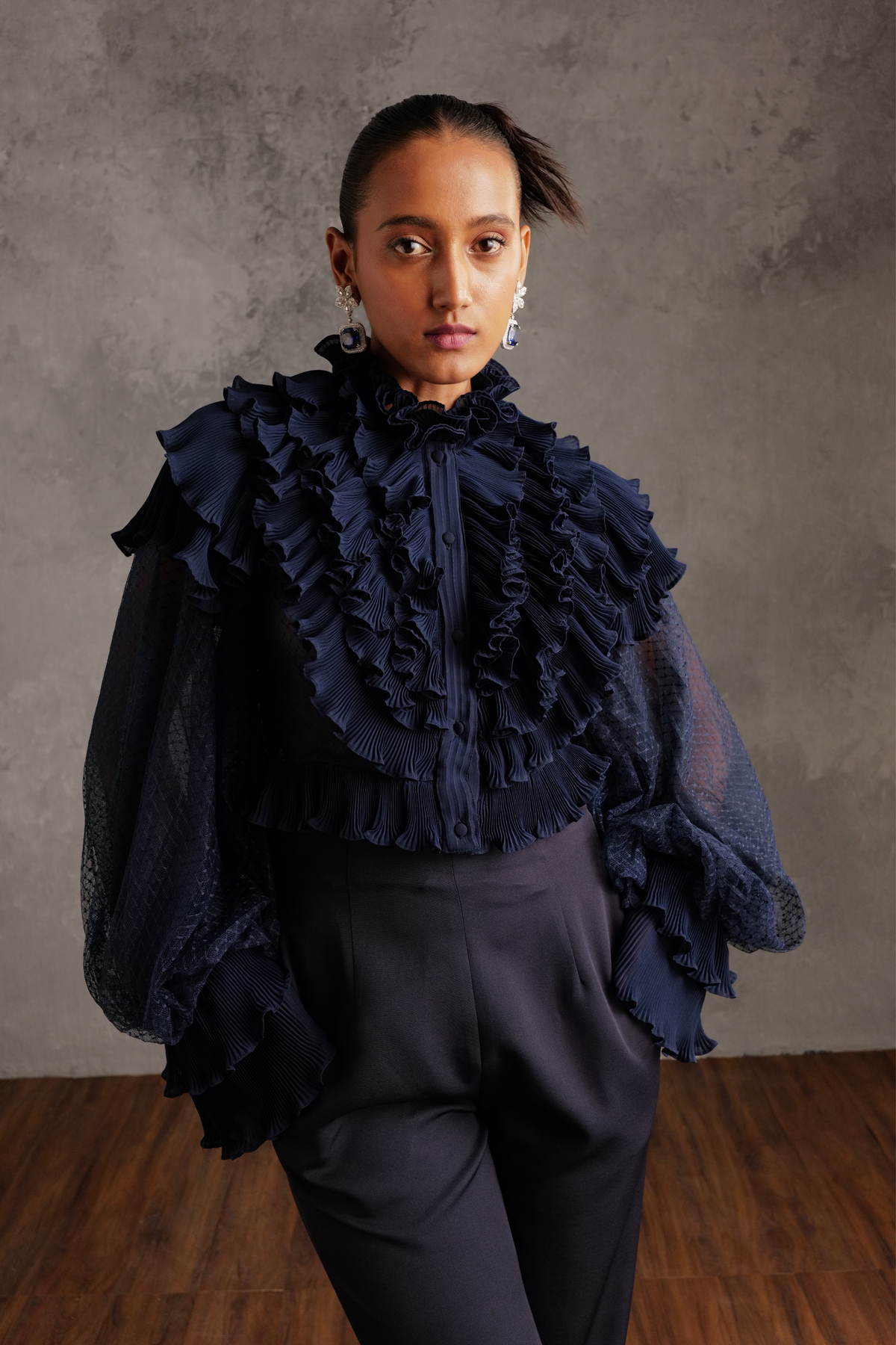 Sofia Top In Navy Blue