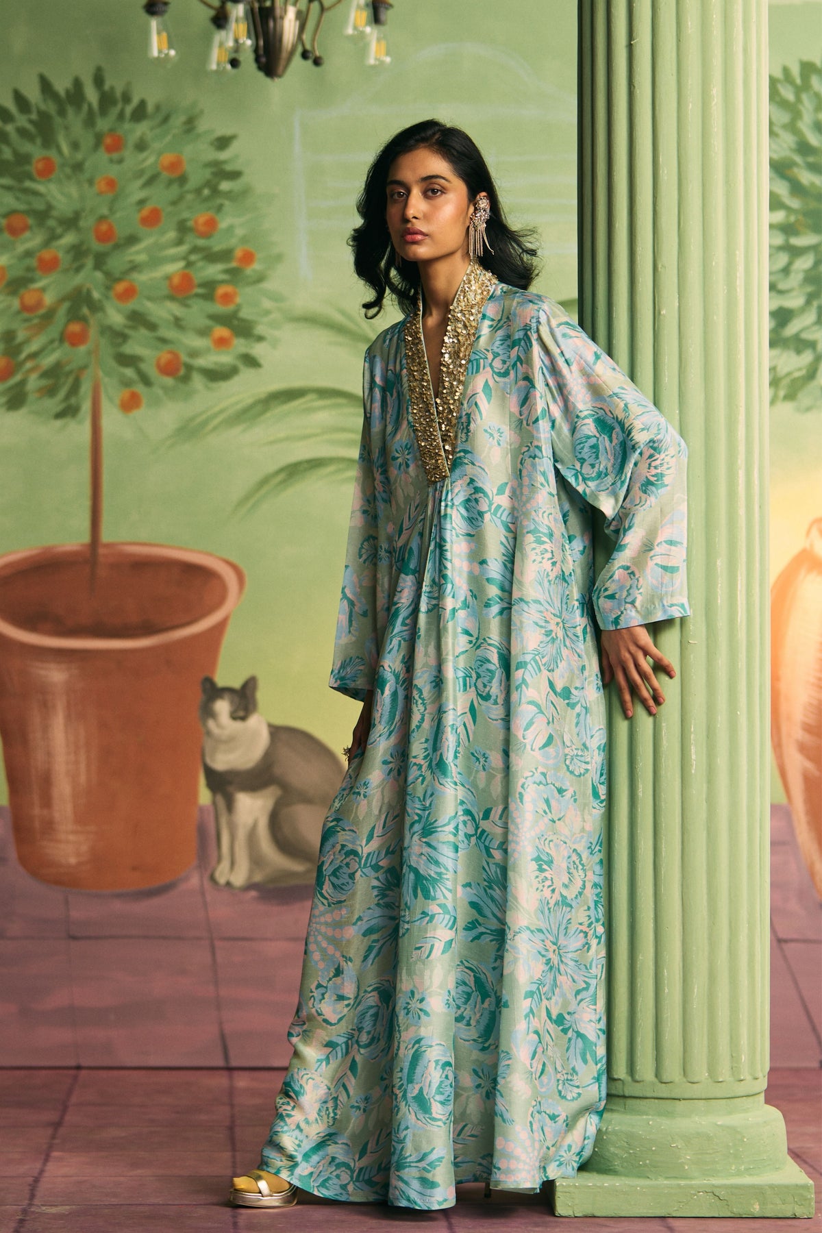 Mint Aqua Reverie Kaftan