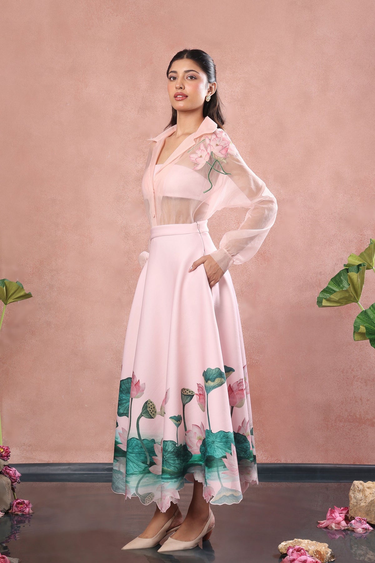 Blush Skirt Top Organza Set