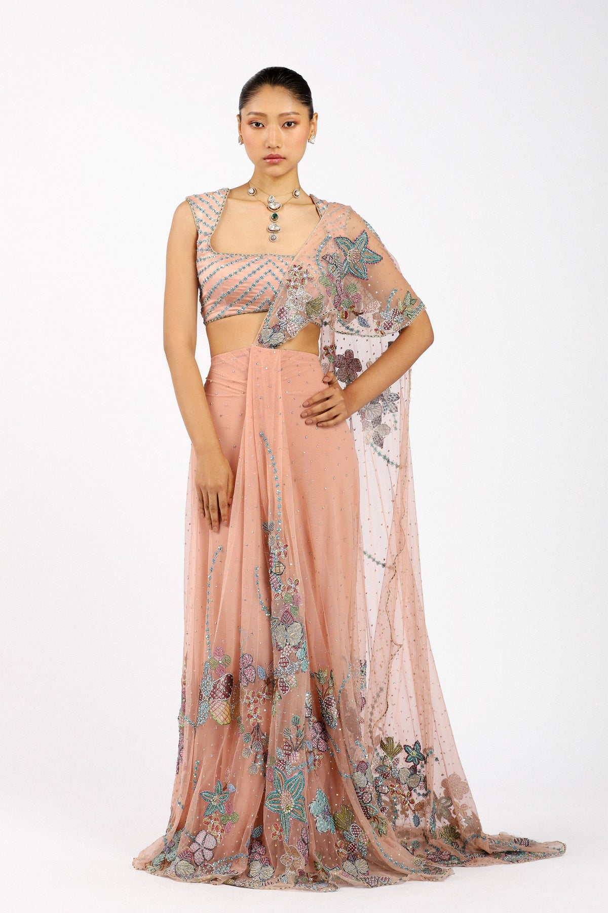 Percilia Draped Saree Set