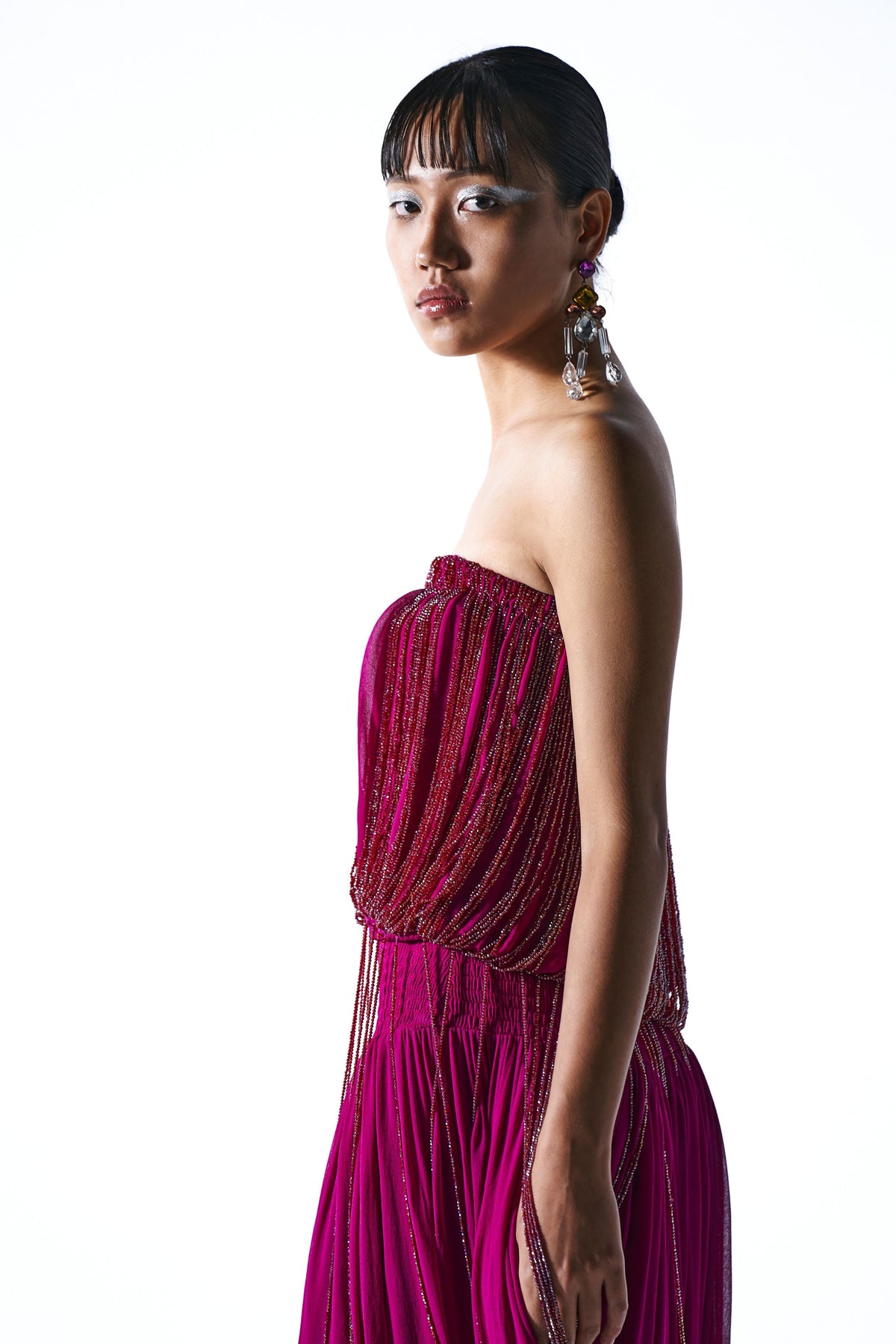 Burgundy Off Shoulder Maxi Dress