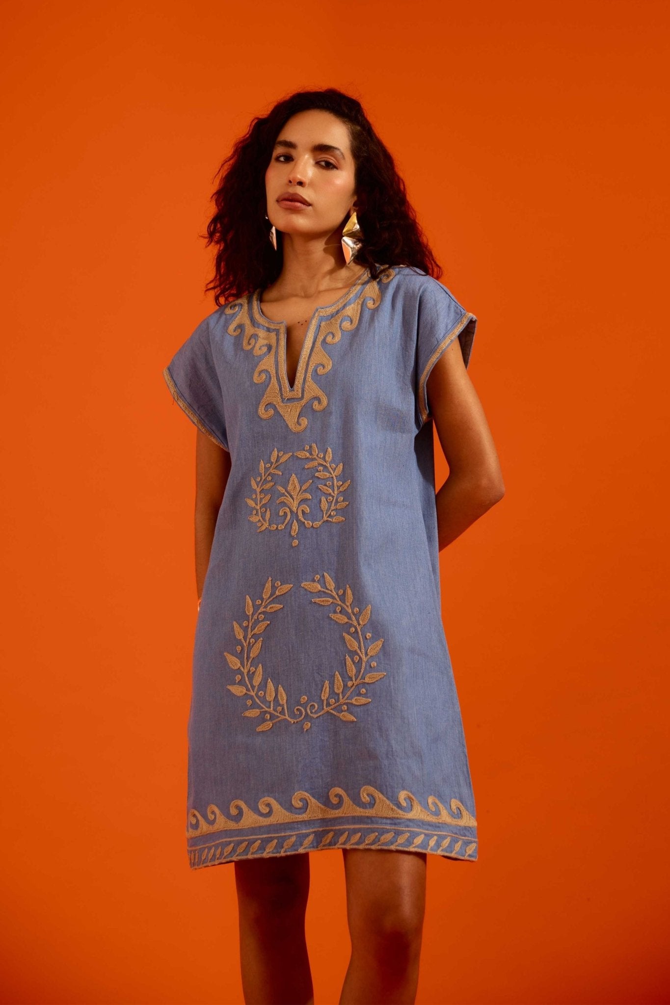 Denim Blue Shift Dress - Indian Summer Story - Elahe