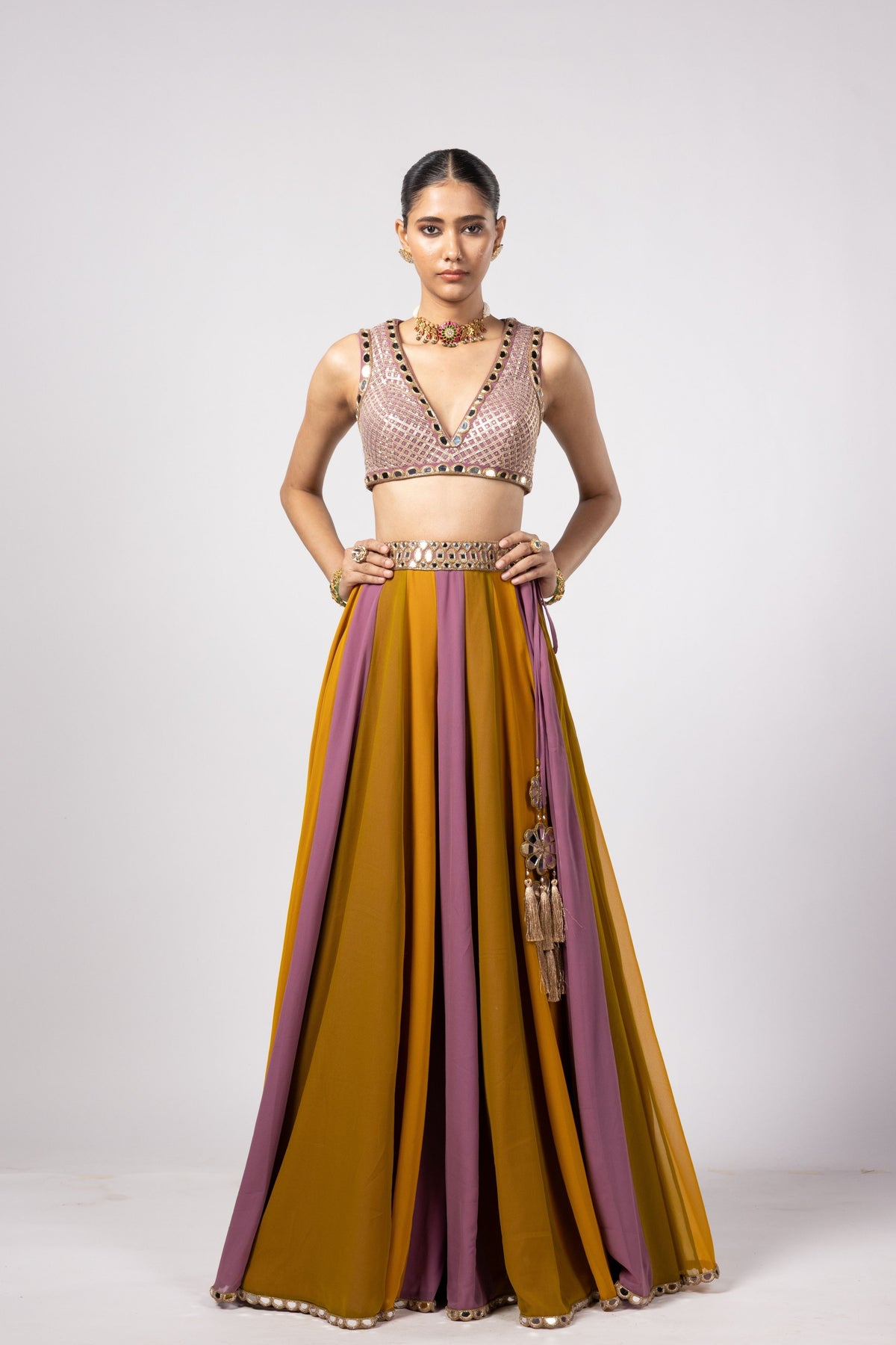 Green Lehenga Pant Set