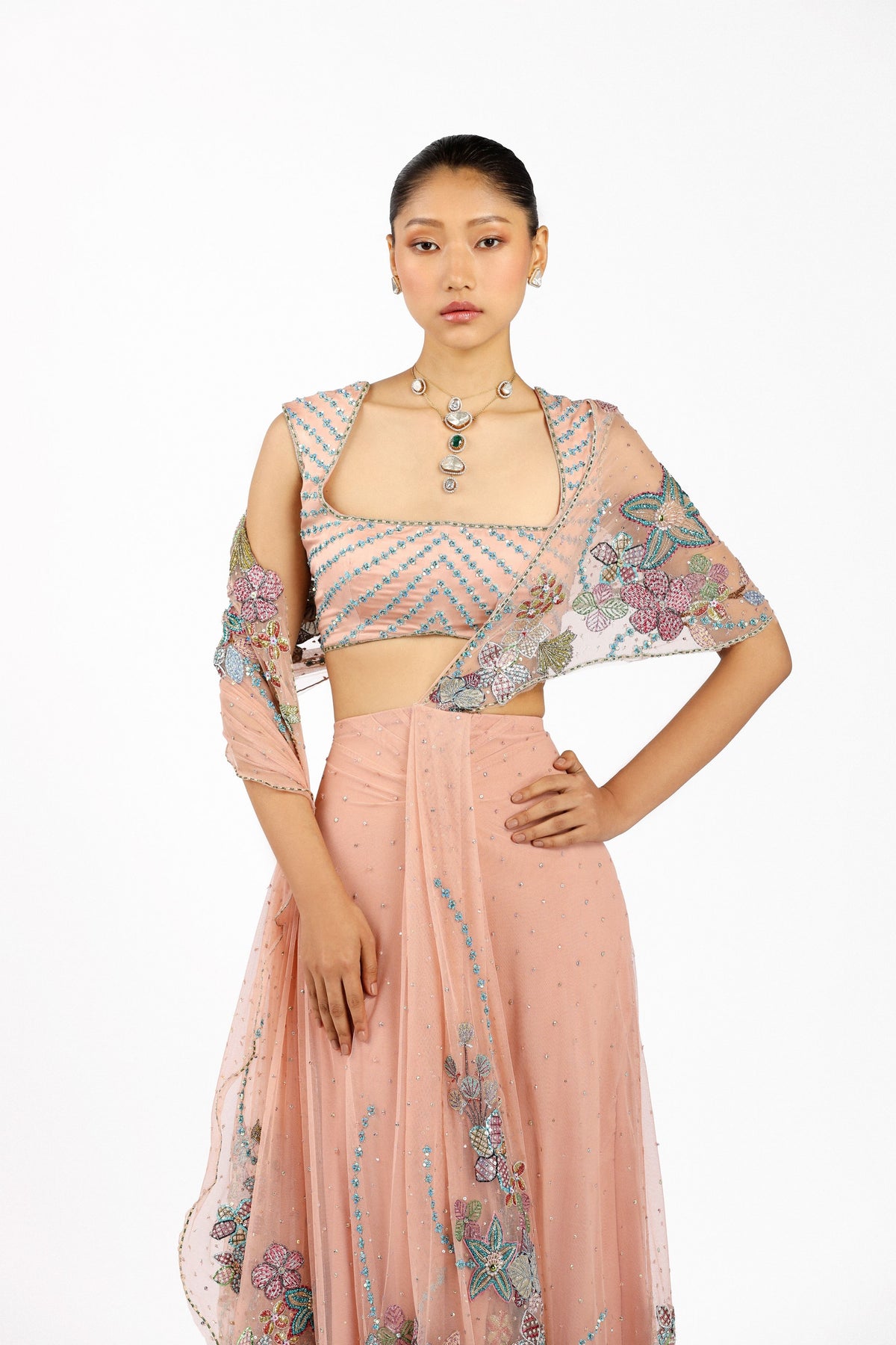 Percilia Draped Saree Set