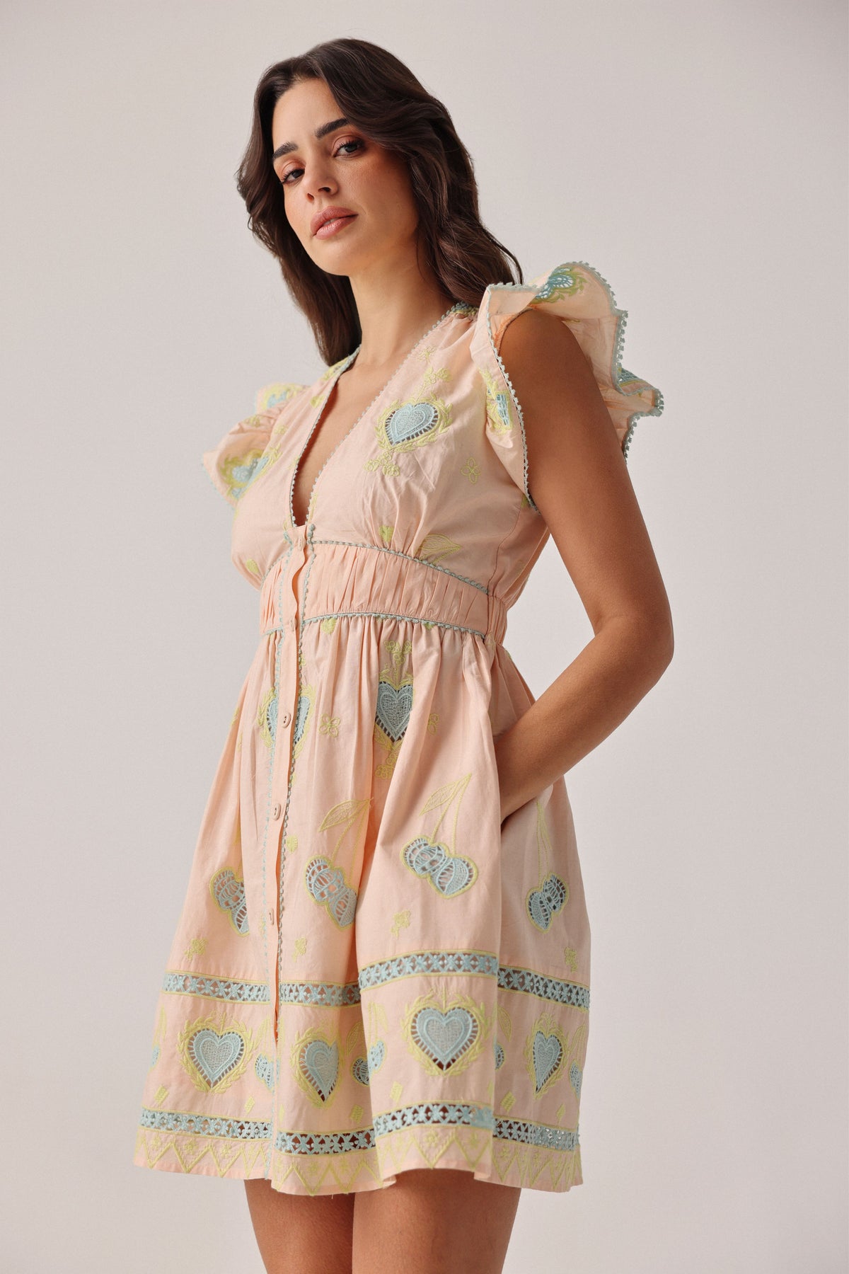 Peach Estella Mini Dress