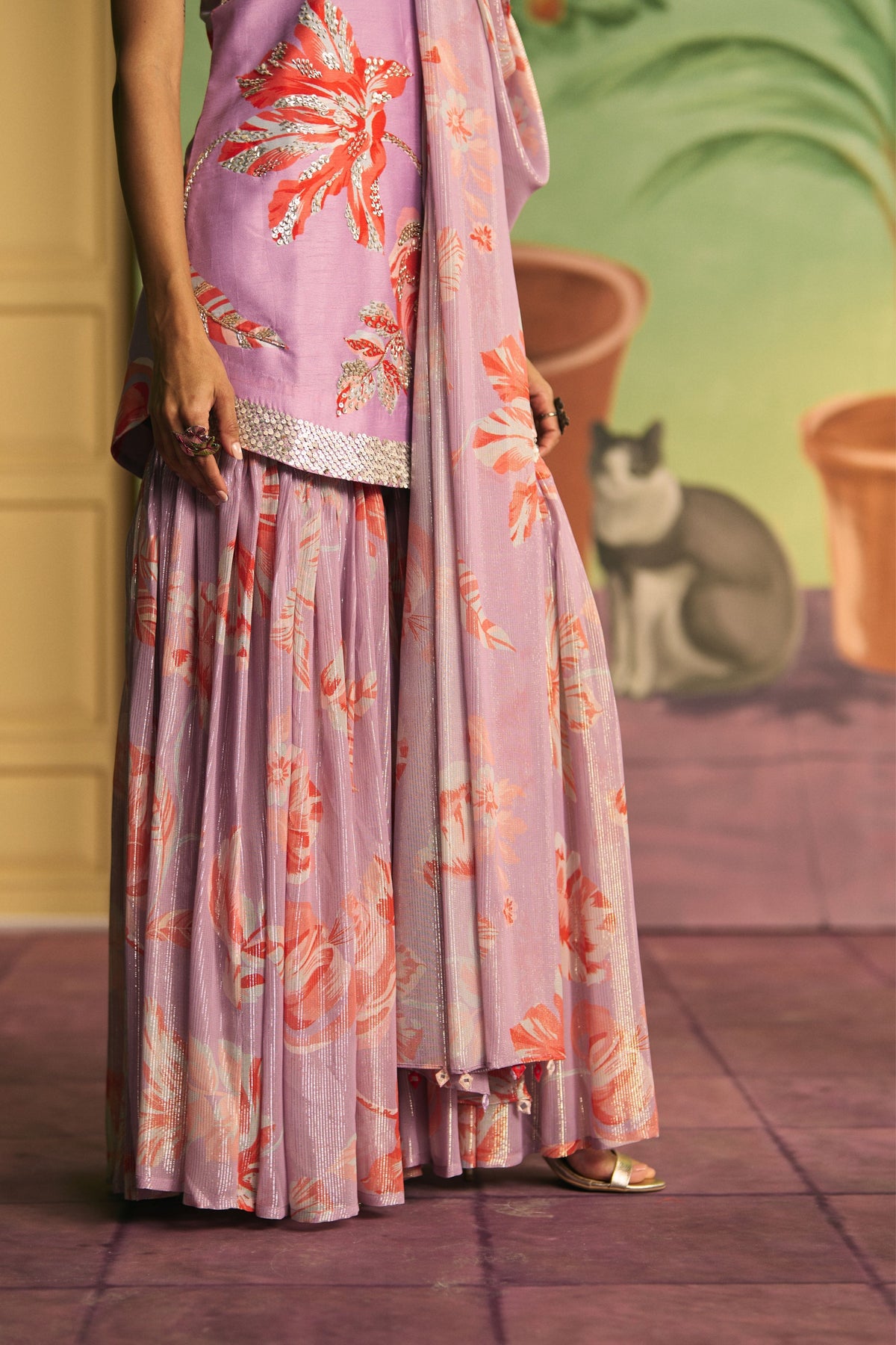 Lavender Garden Sharara Set