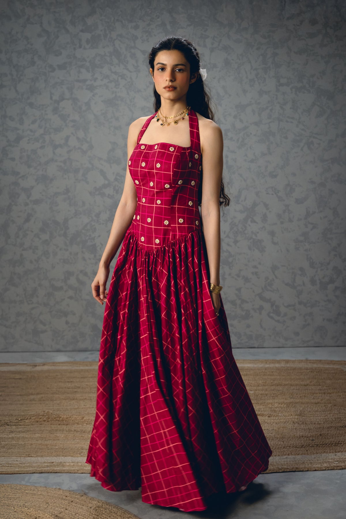 Akari Maroon Dress
