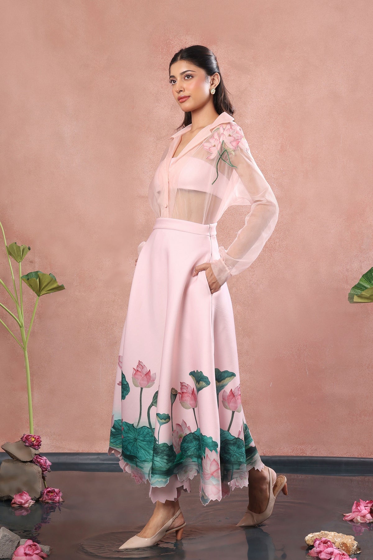 Blush Skirt Top Organza Set