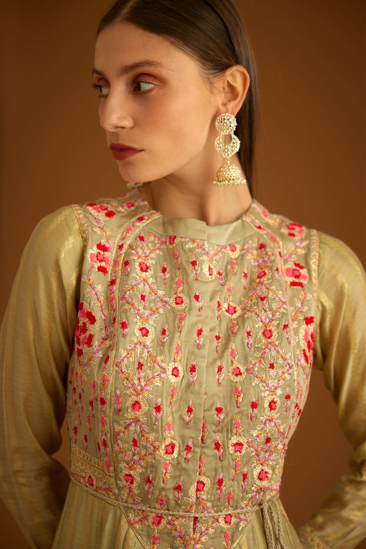 Neutral Anarkali set