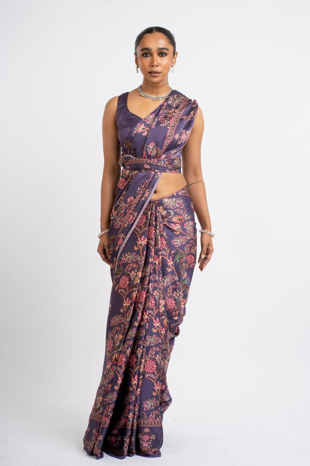 Alka Saree in Plum