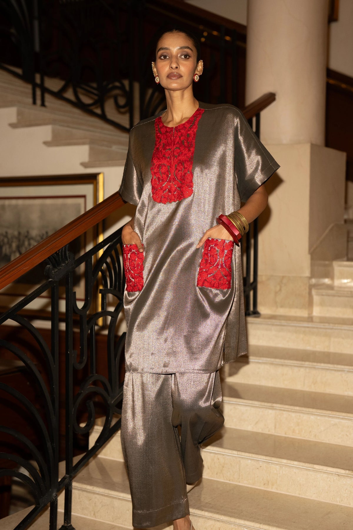 Benares Tissue Boxy Top
