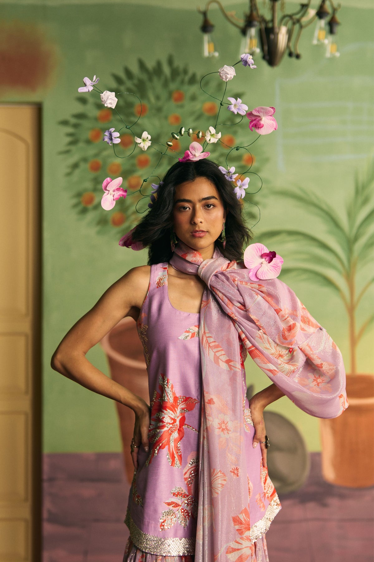 Lavender Garden Sharara Set