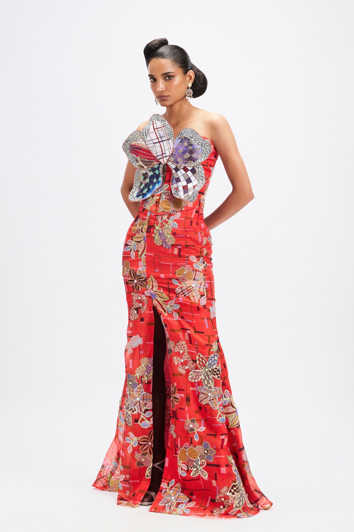 Pervenche Coral Skirt Set