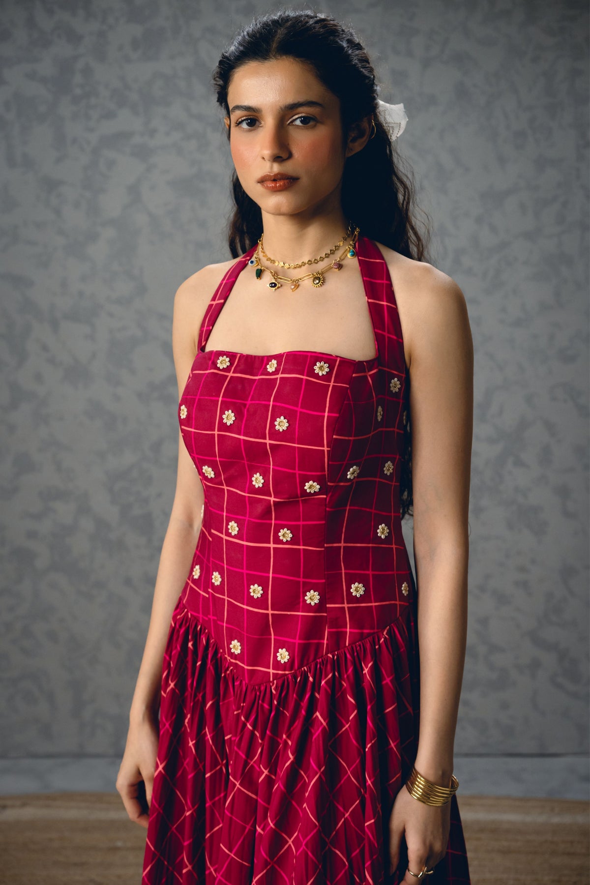 Akari Maroon Dress