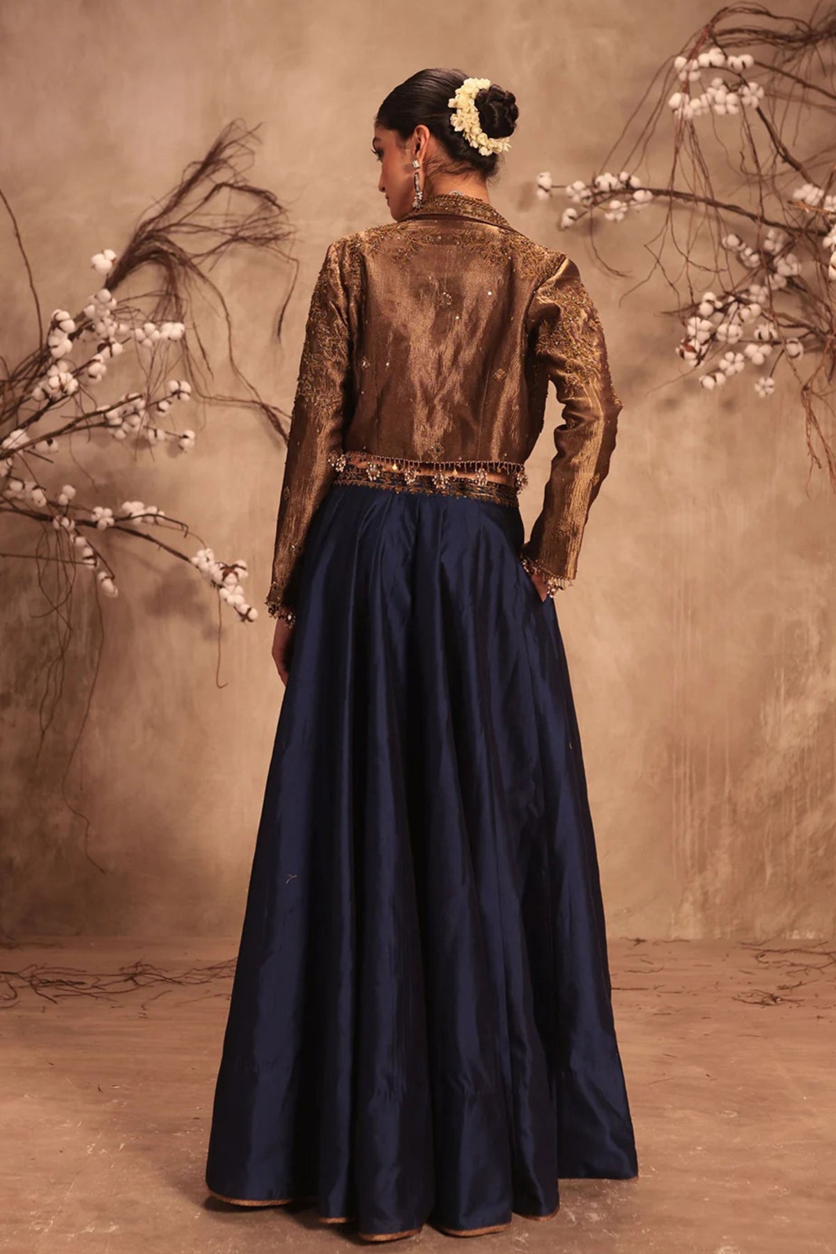 Gold Embroidered Jacket Set