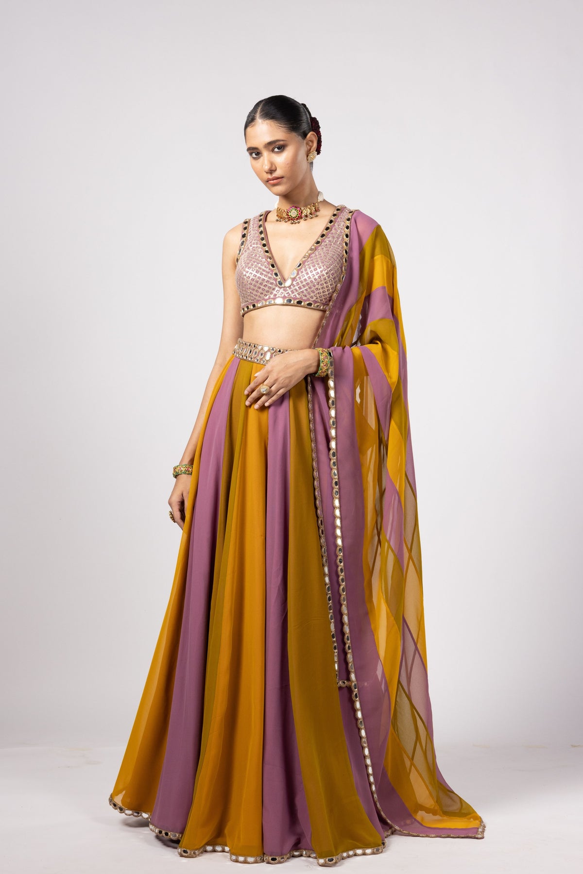 Green Lehenga Pant Set