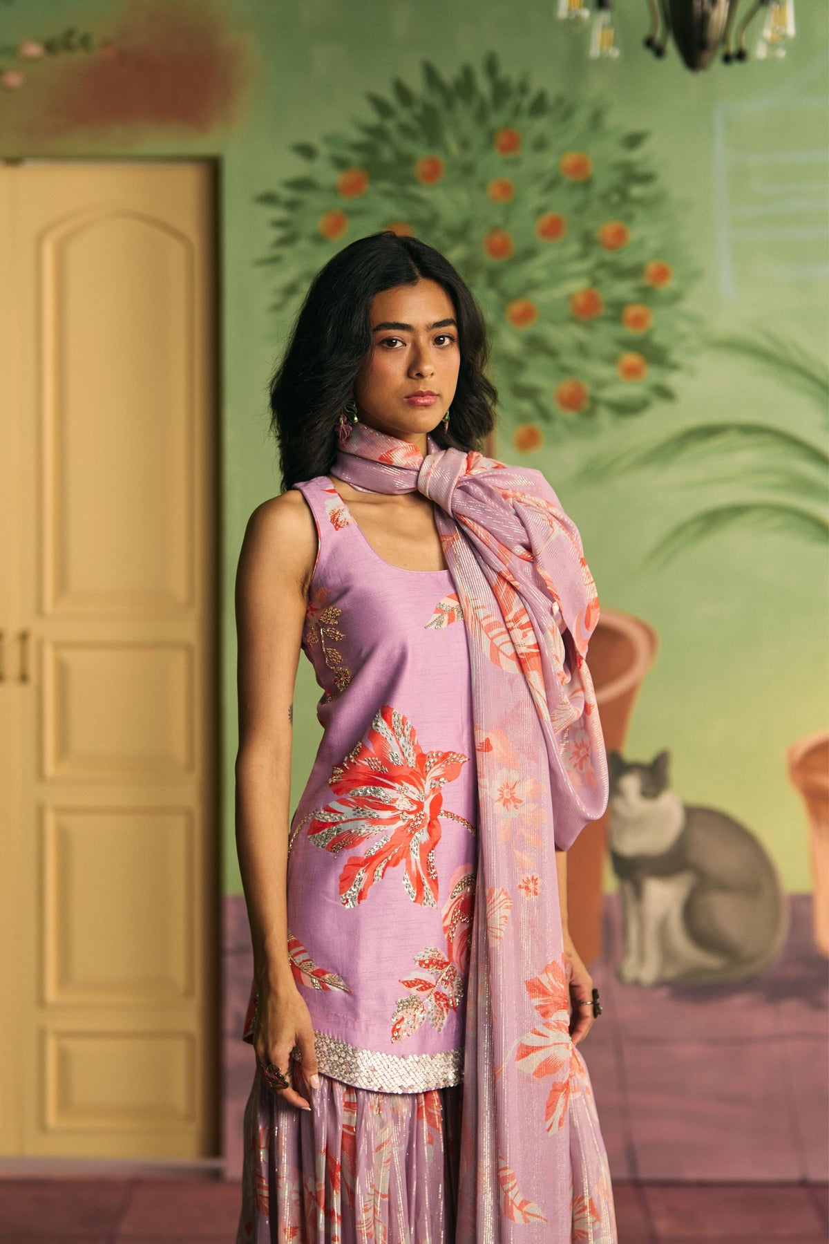 Lavender Garden Sharara Set