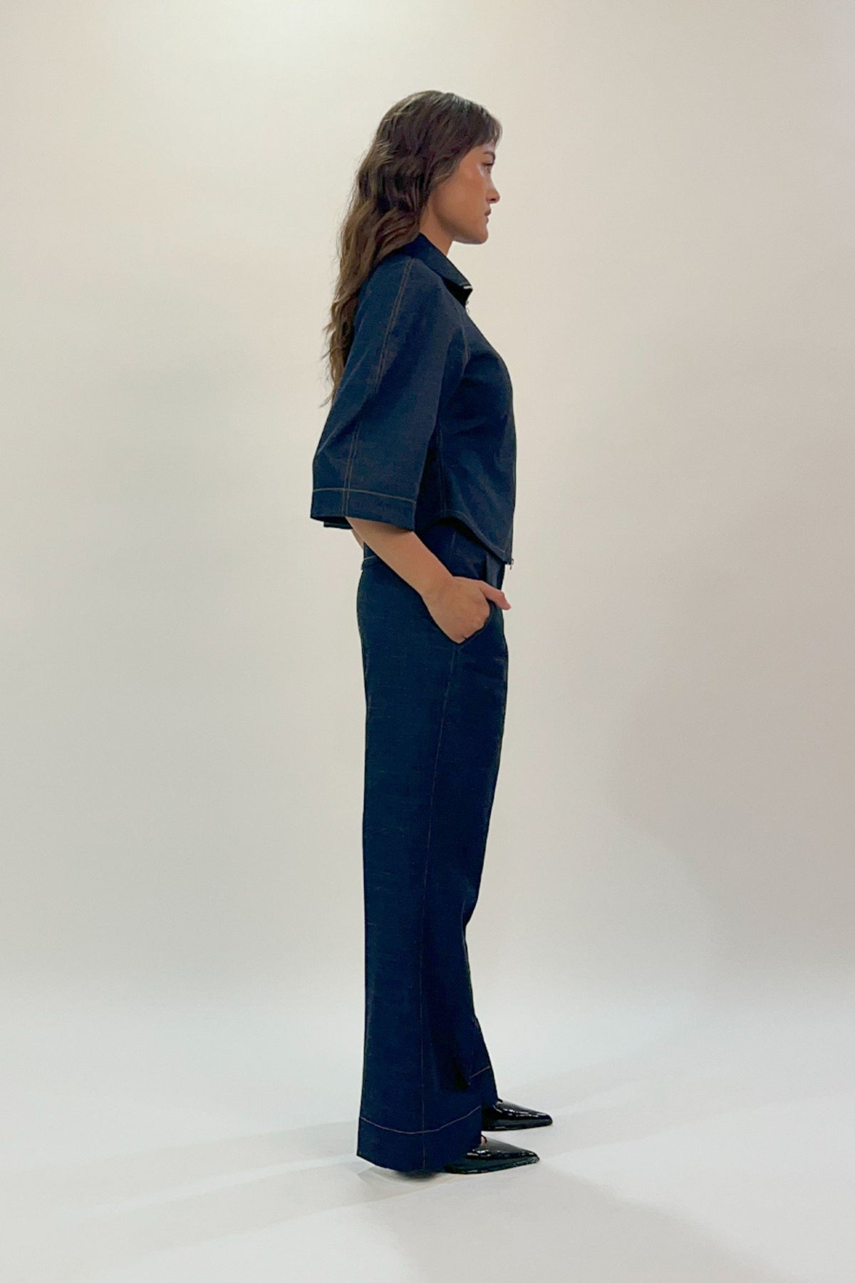 Flared Denim Pants