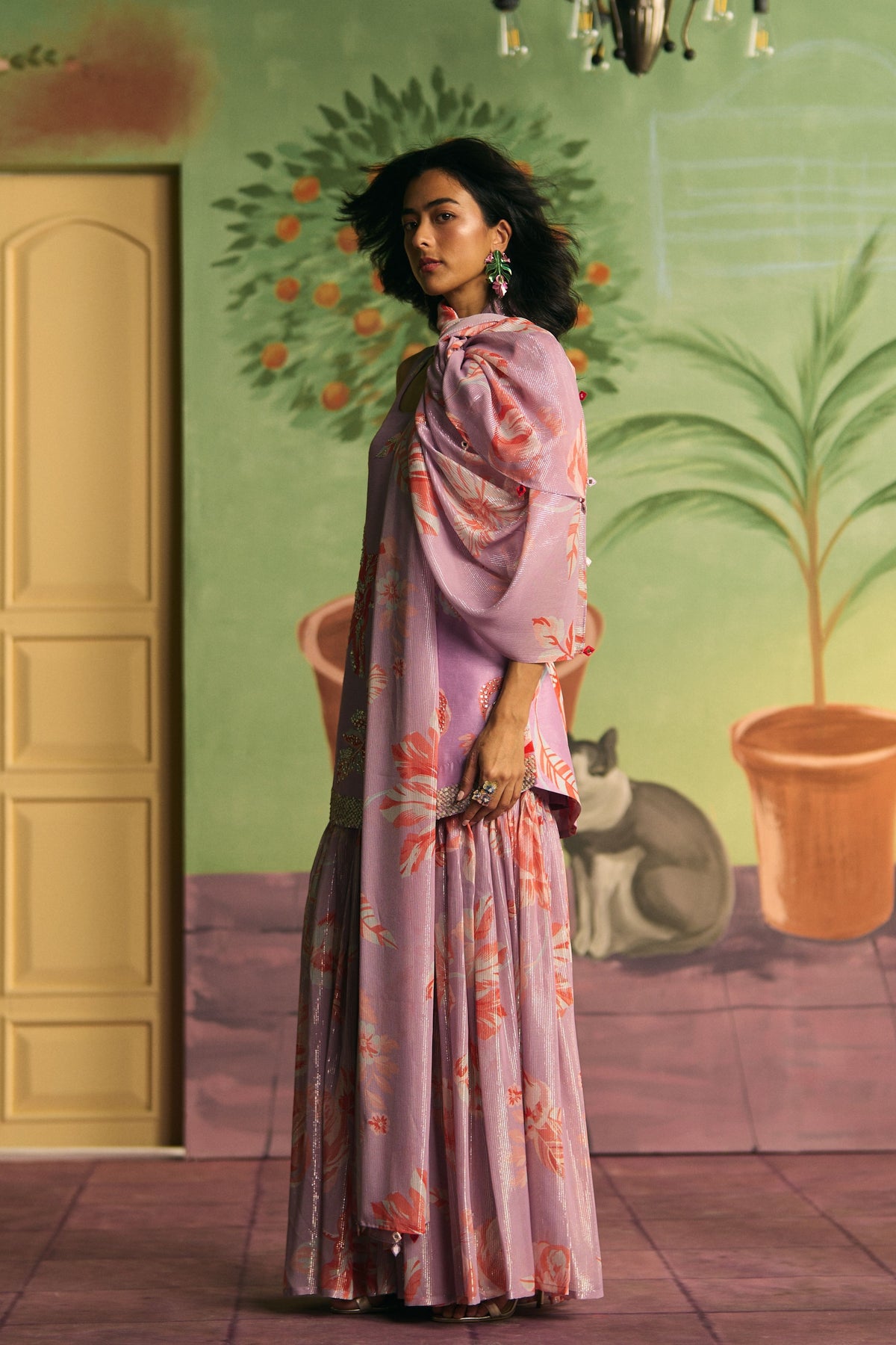 Lavender Garden Sharara Set