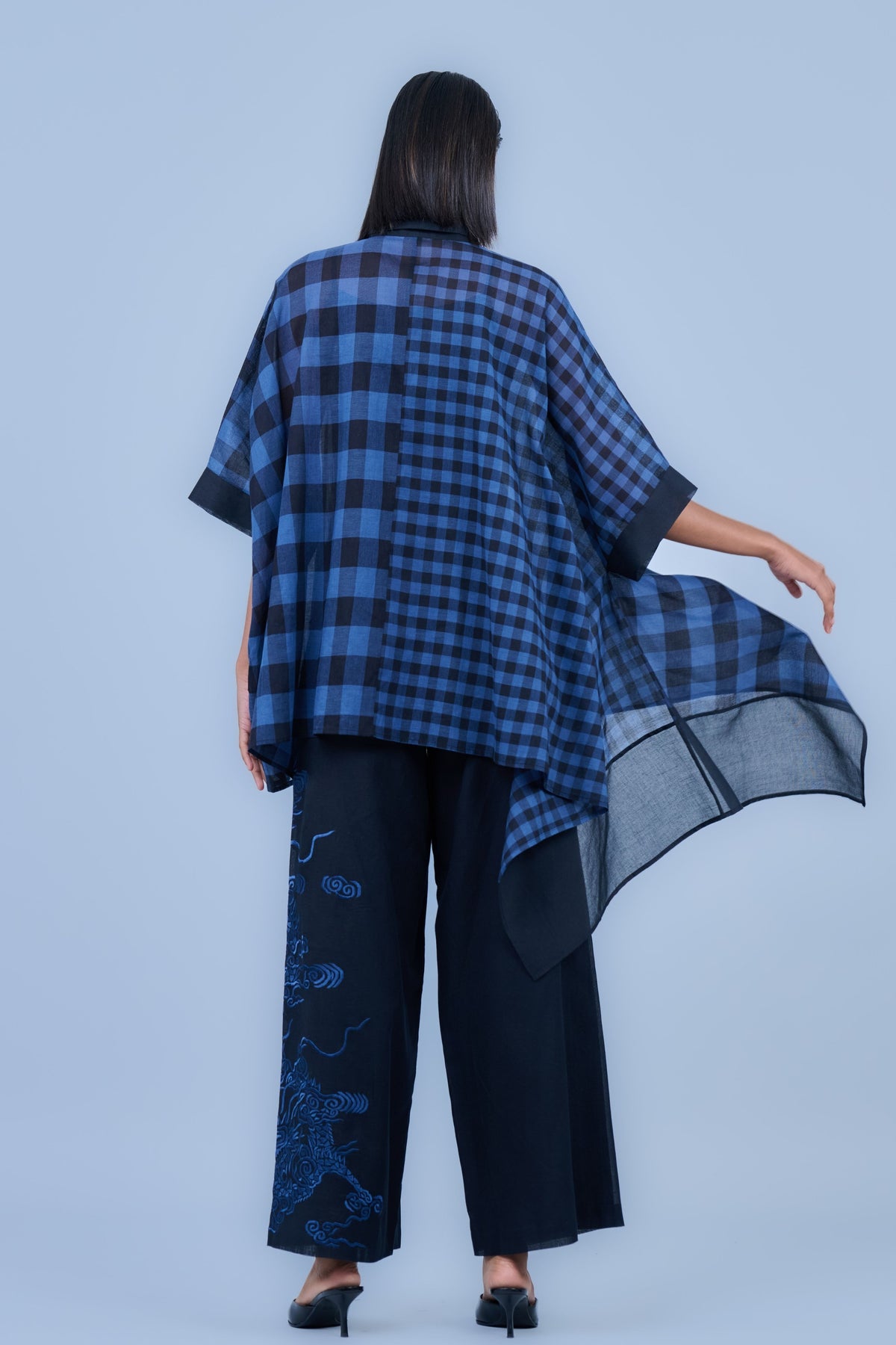 Yarn Dyed Cotton Space Blue Shirt