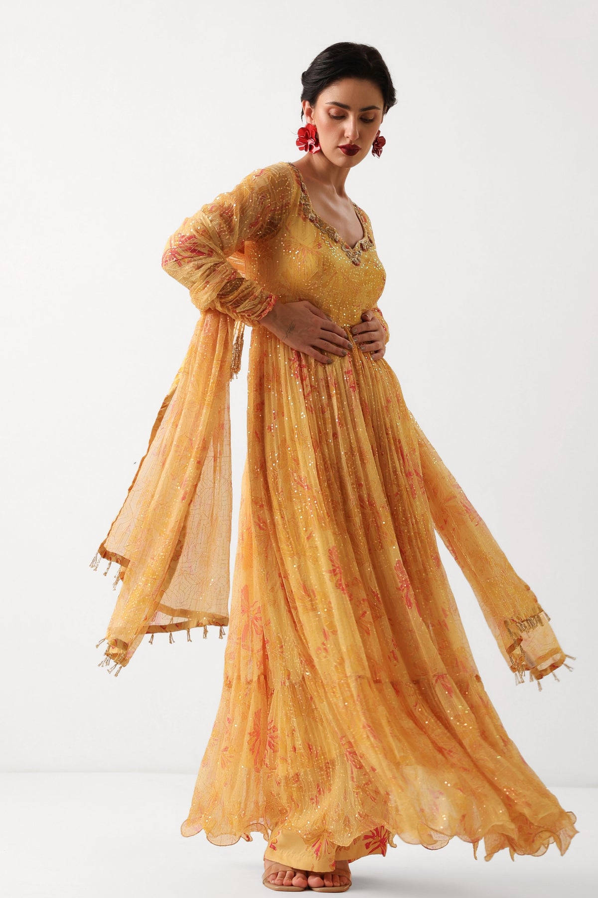 Kasundi Anarkali Set