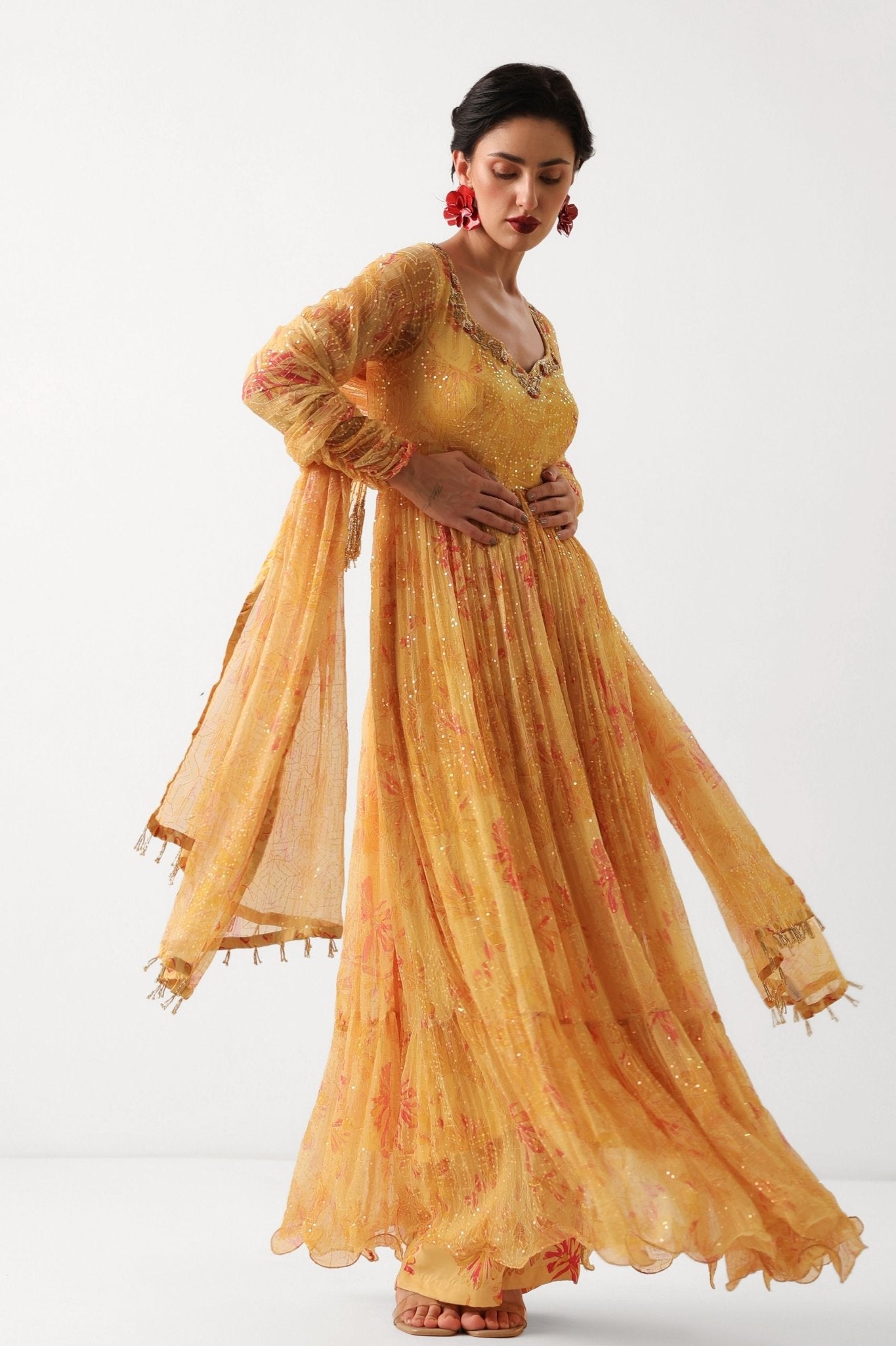 Kasundi Anarkali Set - Pallavi Jaipur - Elahe