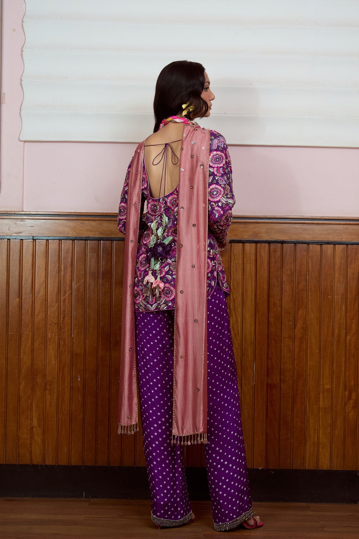 Dream Girl Purple Sequin Kurta Set
