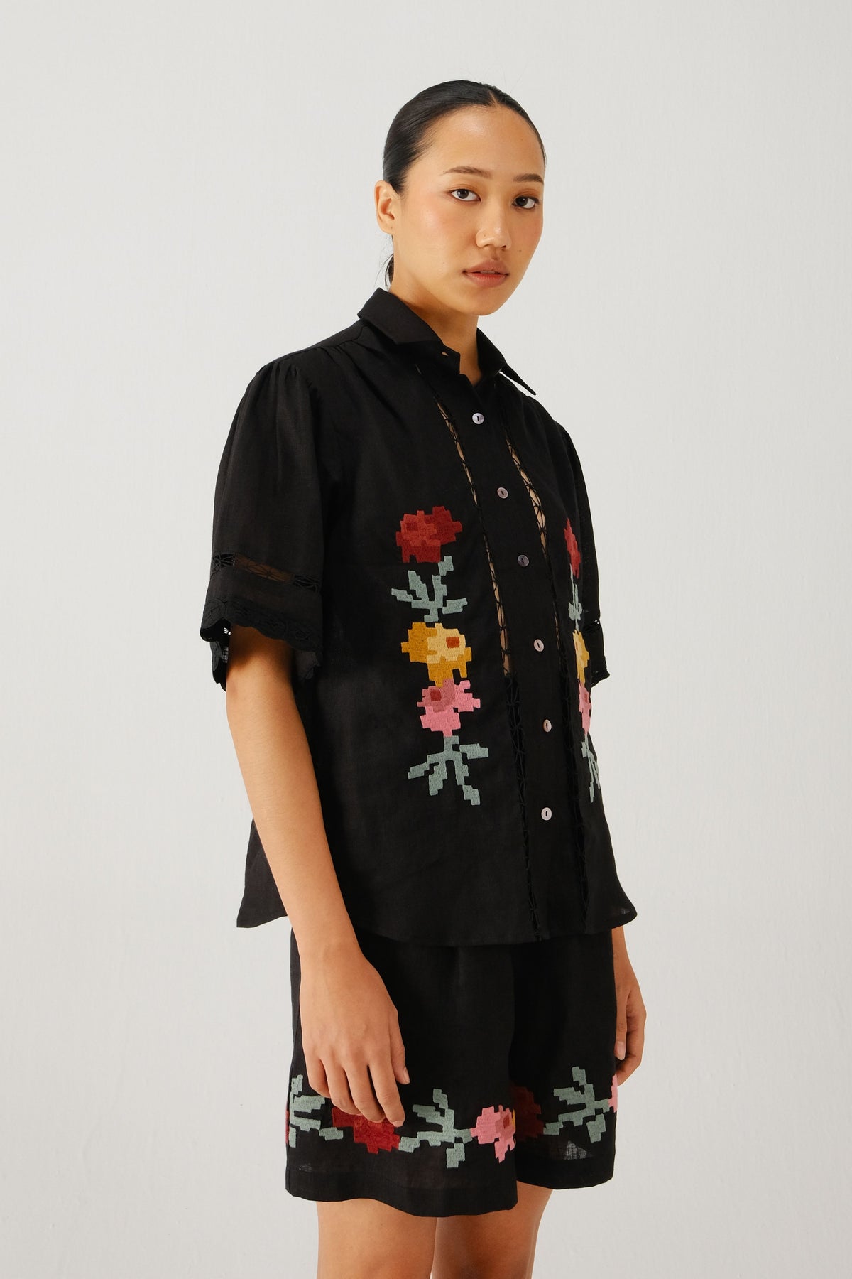 Black Pixel Victorian Shirt