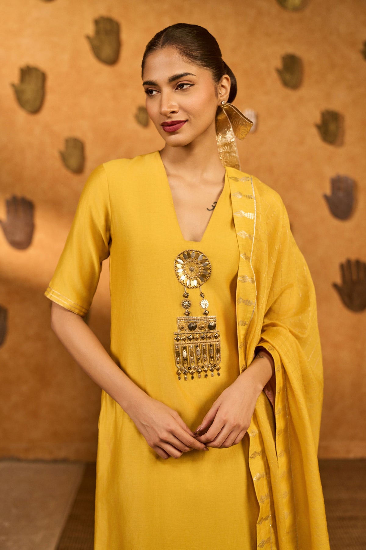 Spiced Ochre Sharara Set