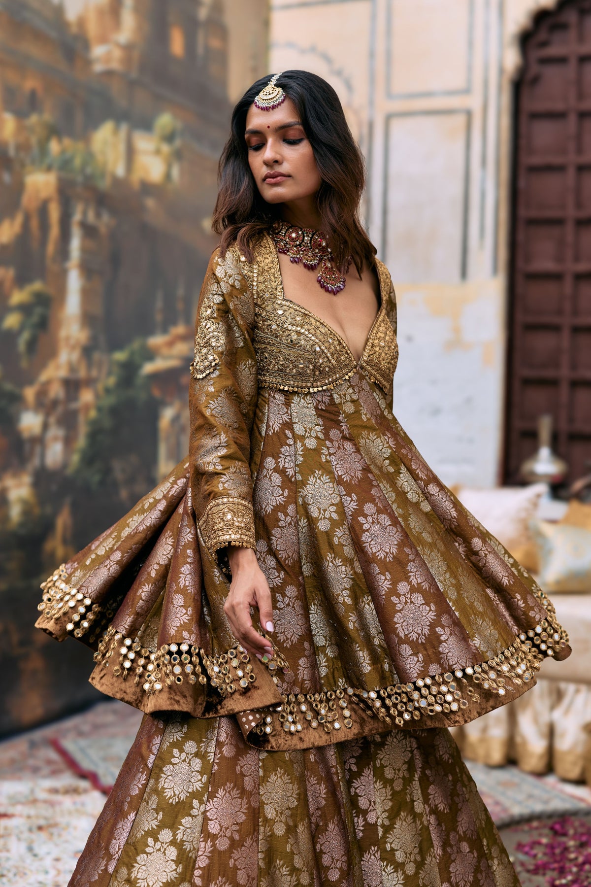 Shriphal Peplum Sharara Set