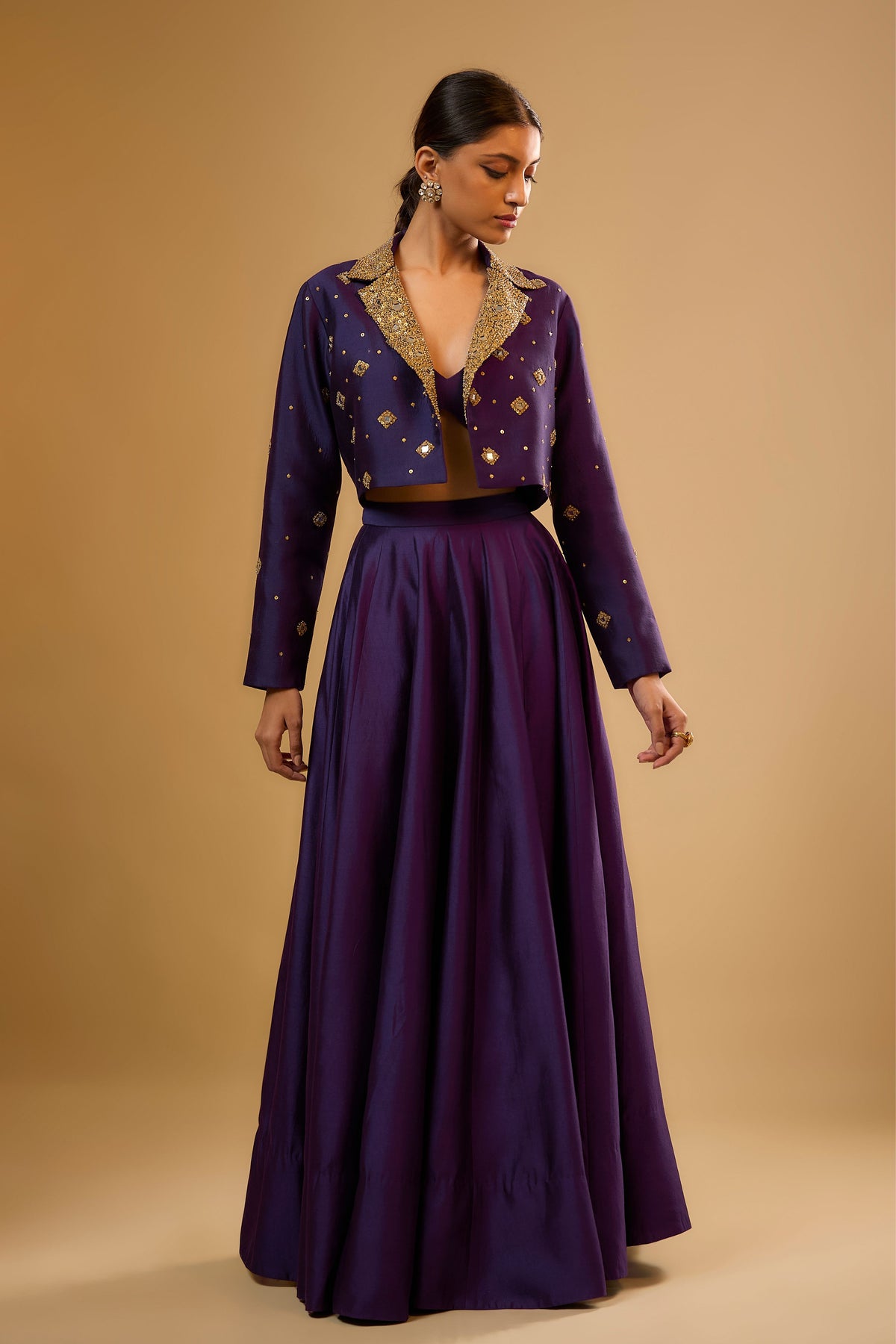 Purple Butti Jacket Set