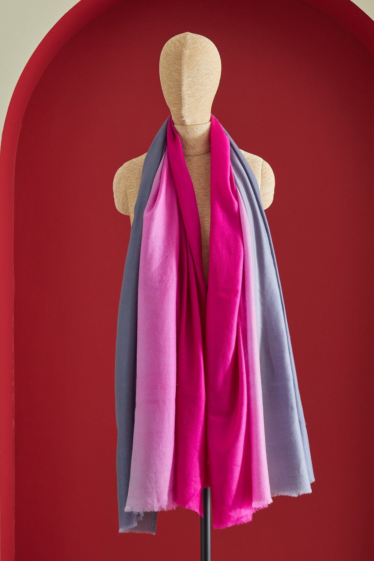 Pashmina Ombre Grey Pink Shawl