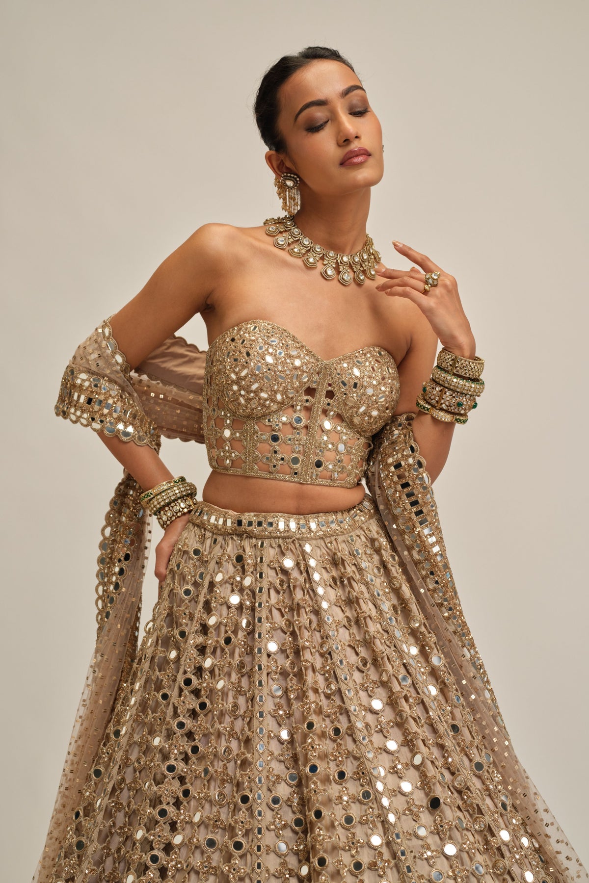 Modern Cutwork Lehenga Set