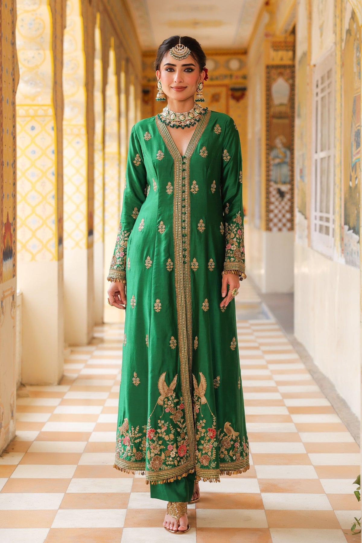 Ahista Green Anarkali Set