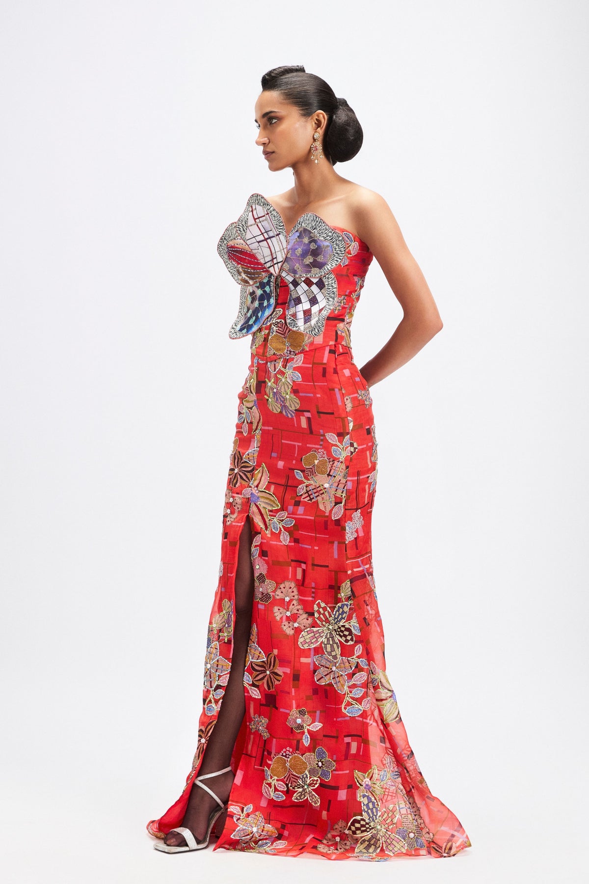 Pervenche Coral Skirt Set