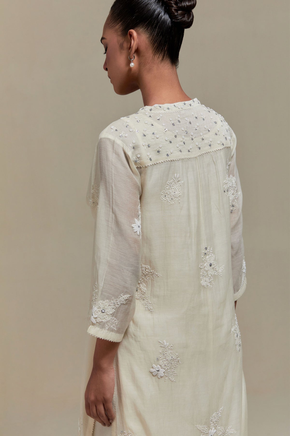 Off White Cotton Kurta Set