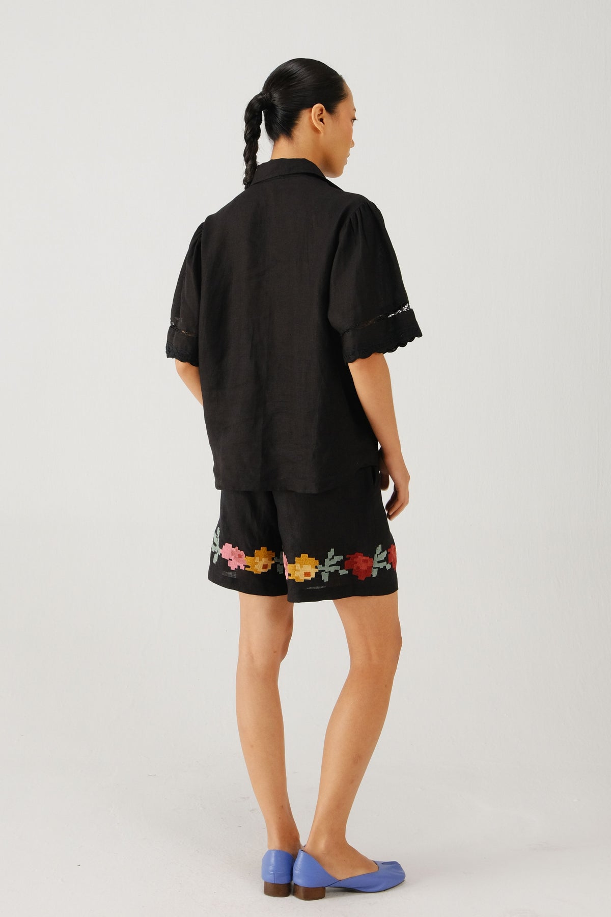 Black Wide Leg Shorts